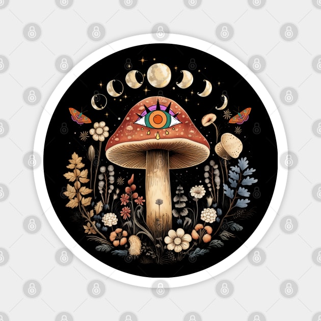 Cottagecore Mushroom All Seeing Eye Magnet by Hypnotic Highs